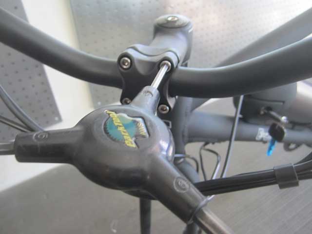 Adjust handlebars to comfortable position, and tighten allen heads snugly with a No. 4 allenhead wrench. Tighten in a X pattern.